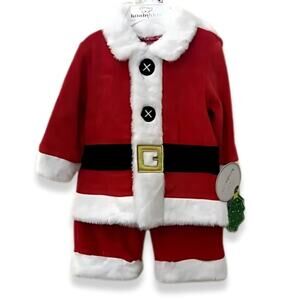 Koala Kids Santa Outfit Long-Sleeve Top Bottoms & Hat Multicolor 6-9 Months NWT